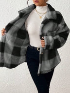 Tamsin Gingham Teddy Button Front Jacket - view 38
