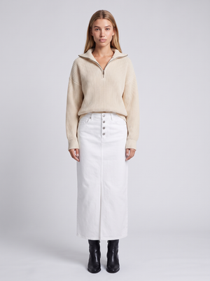 Isla | Half-Zip Ribbed Knit Jumper with Funnel Collar, Cosy Winter Jumper oaklynwear