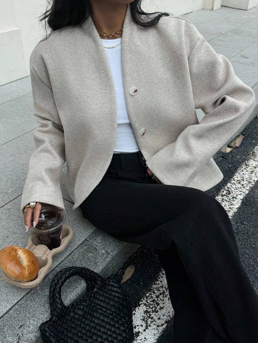 Bea Cropped Baseball Collar Jacket - view 3