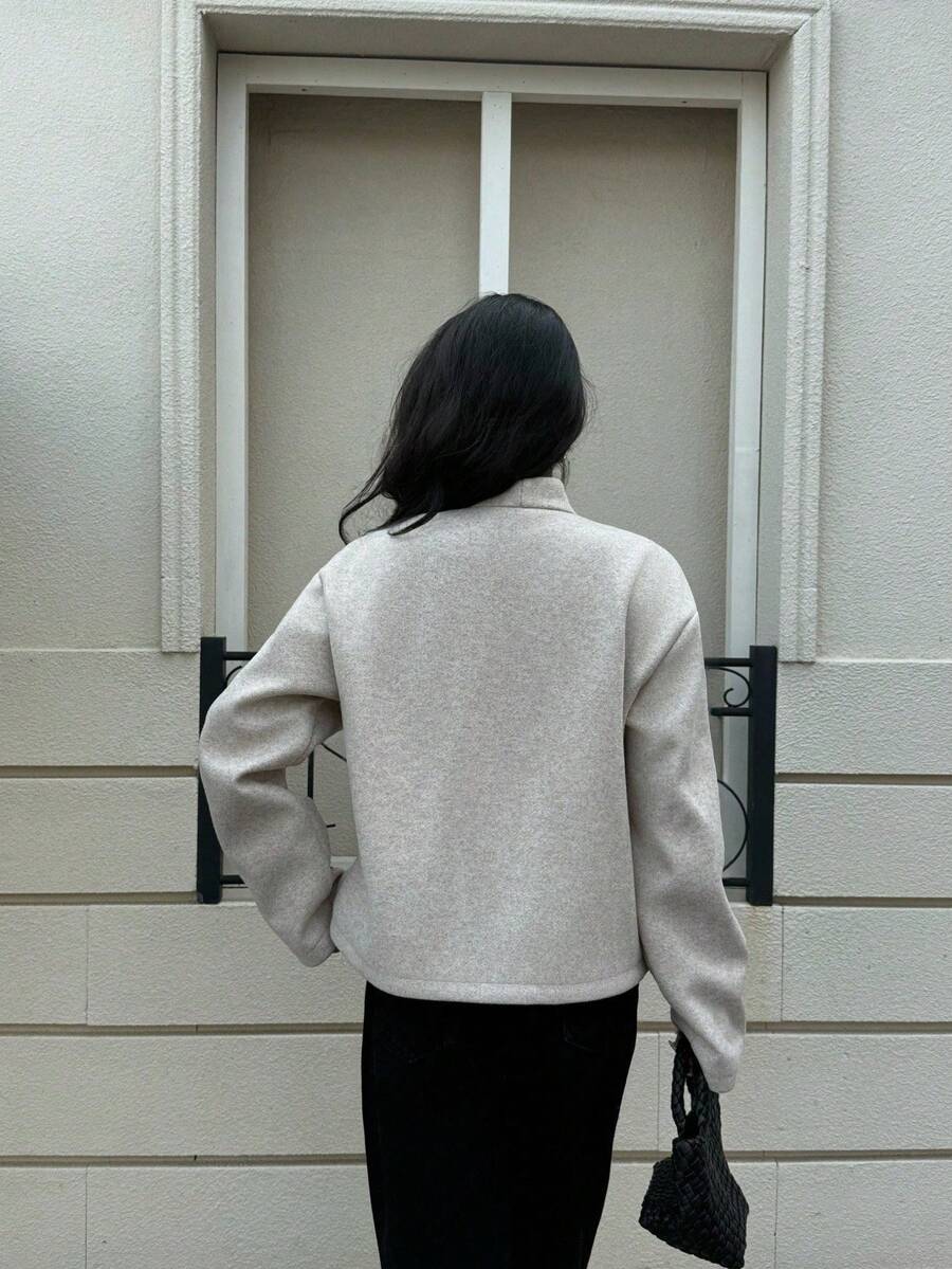 Bea Cropped Baseball Collar Jacket - view 2
