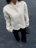 Bea Cropped Baseball Collar Jacket - view 4
