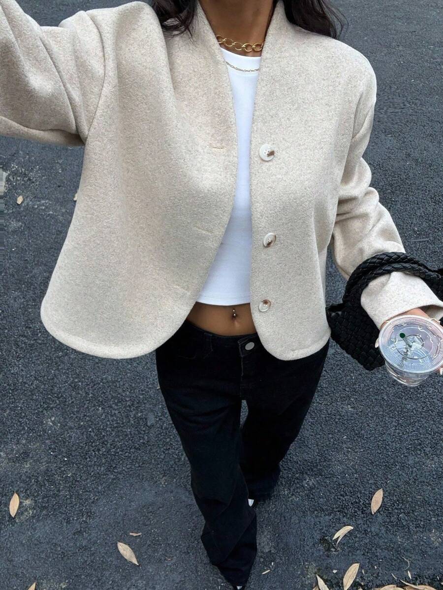Bea Cropped Baseball Collar Jacket - view 5