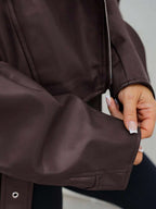 Lark Belted Faux Leather Moto Jacket - view 16