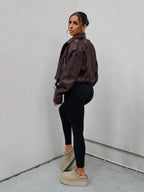Lark Belted Faux Leather Moto Jacket - view 17