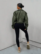 Lark Belted Faux Leather Moto Jacket - view 26