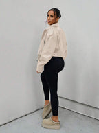 Lark Belted Faux Leather Moto Jacket - view 23