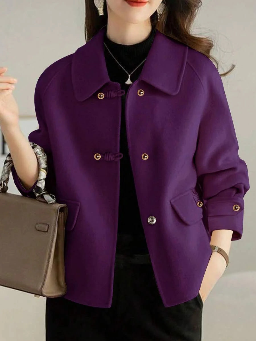 Darcy Toggle Button Collared Tweed Jacket, Elegant Heritage Coat - view 10