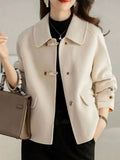 Darcy Toggle Button Collared Tweed Jacket, Elegant Heritage Coat - front view