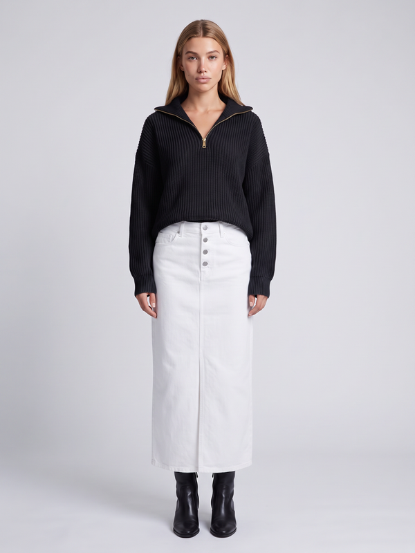 Isla | Half-Zip Ribbed Knit Jumper with Funnel Collar, Cosy Winter Jumper oaklynwear