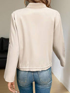 Hettie Stand Collar Drawstring Short Jacket - view 2