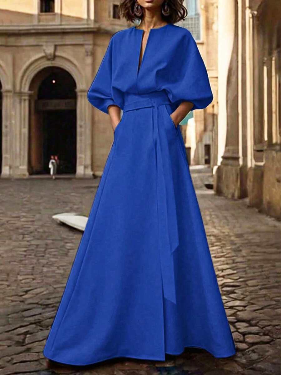 Marigold Bishop Sleeve A-Line Maxi Dress - view 6
