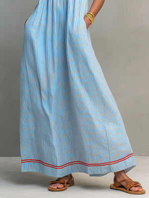 Marina | Striped Strappy Maxi Dress — RoselynAtelier