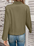 Hettie Stand Collar Drawstring Short Jacket - view 20