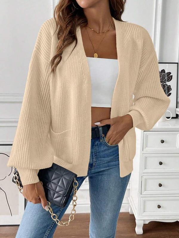 Louniche Women's Cropped Cardigan With Pockets And Contrast Color Fall Winter Cloth For Women oaklynwear