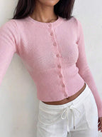 Merryn Round Neck Fitted Button Front Cardigan - view 2