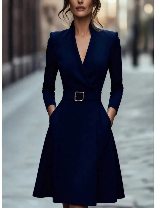 Niamh | V-Neck Swing Dress with Cinched Waist