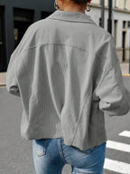Dot Corduroy Drop Shoulder Shacket - view 33