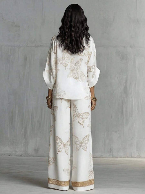 Bridie Butterfly Kimono Blouse & Trousers Set - view 2