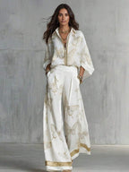 Bridie Butterfly Kimono Blouse & Trousers Set - front view