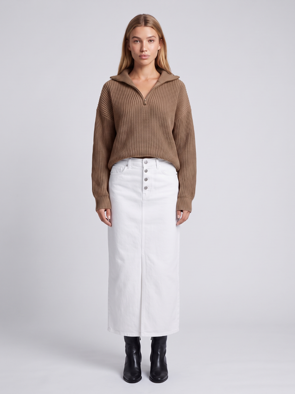 Isla | Half-Zip Ribbed Knit Jumper with Funnel Collar, Cosy Winter Jumper oaklynwear