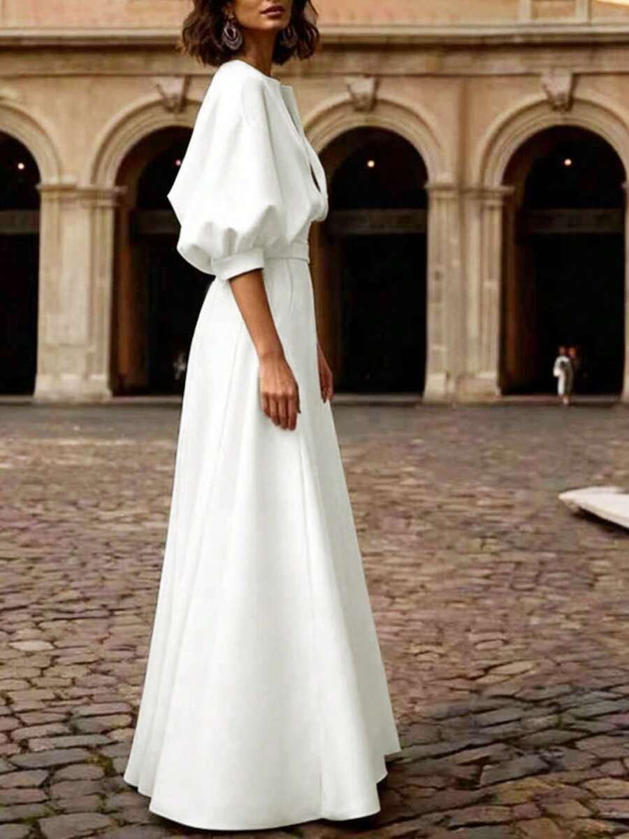 Marigold Bishop Sleeve A-Line Maxi Dress - view 4