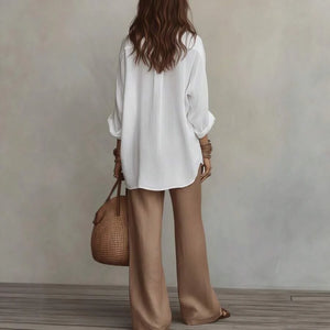 Katie | Off-Shoulder Blouse and Wide-Leg Pants Set