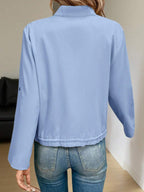 Hettie Stand Collar Drawstring Short Jacket - view 59