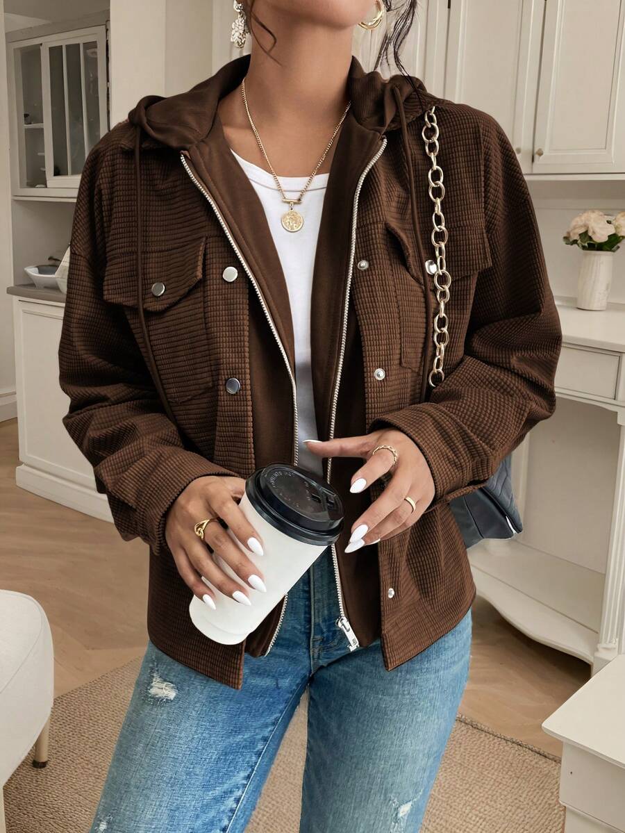 Posy Hooded Drop Shoulder Corduroy Jacket - view 13