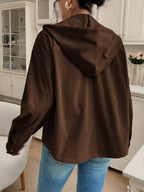 Posy Hooded Drop Shoulder Corduroy Jacket - view 14