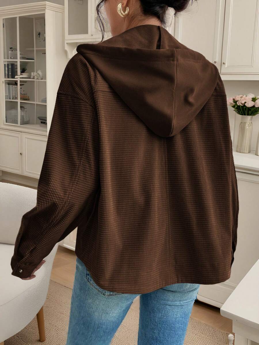 Posy Hooded Drop Shoulder Corduroy Jacket - view 14