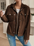 Posy Hooded Drop Shoulder Corduroy Jacket - view 17