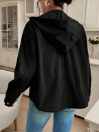 Posy Hooded Drop Shoulder Corduroy Jacket - view 8