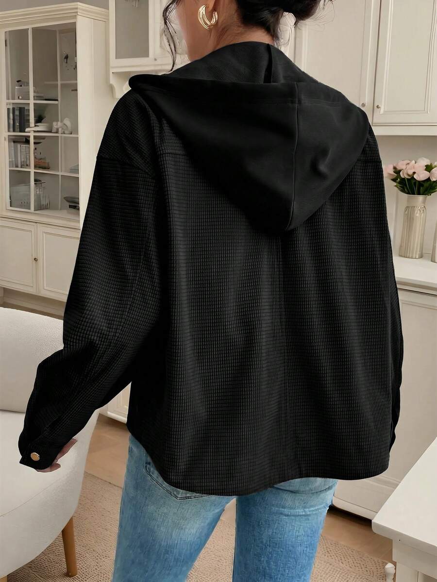 Posy Hooded Drop Shoulder Corduroy Jacket - view 8