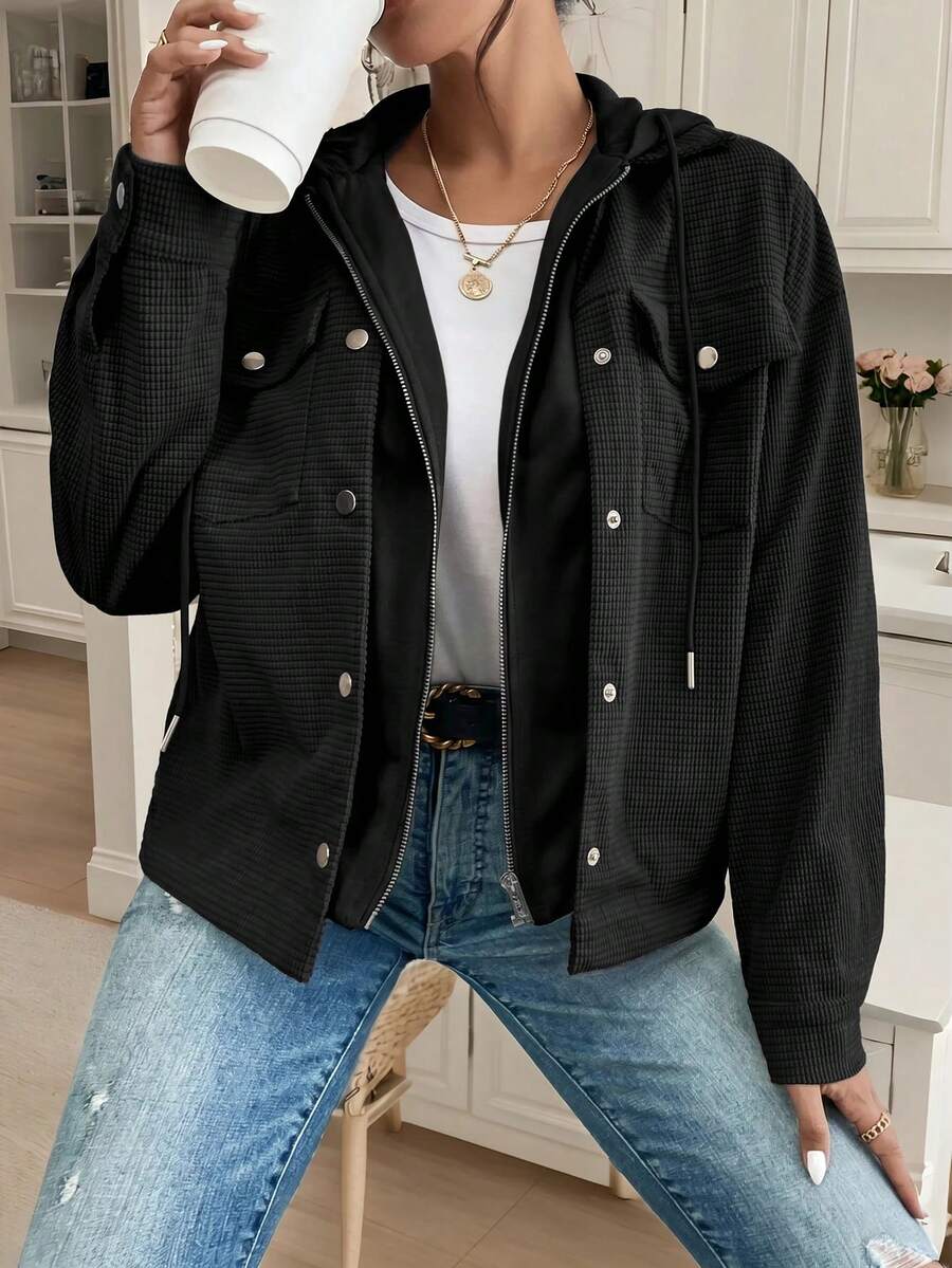 Posy Hooded Drop Shoulder Corduroy Jacket - view 9
