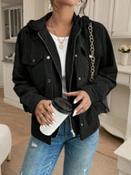 Posy Hooded Drop Shoulder Corduroy Jacket - view 11