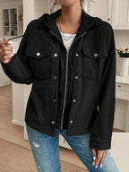 Posy Hooded Drop Shoulder Corduroy Jacket - view 12