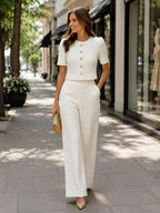 Clementine Cropped Jacket & Wide Leg Trousers Set - view 4