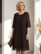 Suki Pleated Cape Dress - front view