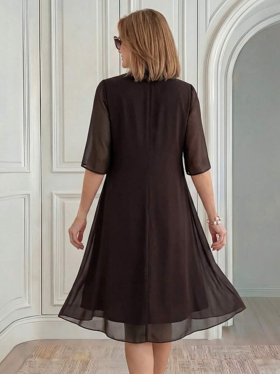 Suki Pleated Cape Dress - view 2