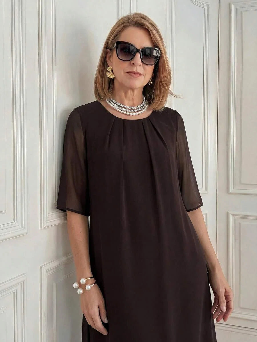 Suki Pleated Cape Dress - view 5