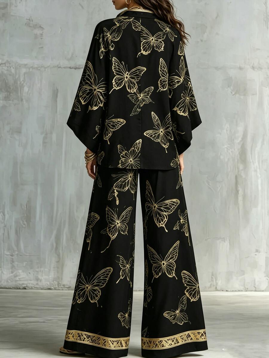 Bridie Butterfly Kimono Blouse & Trousers Set - view 6