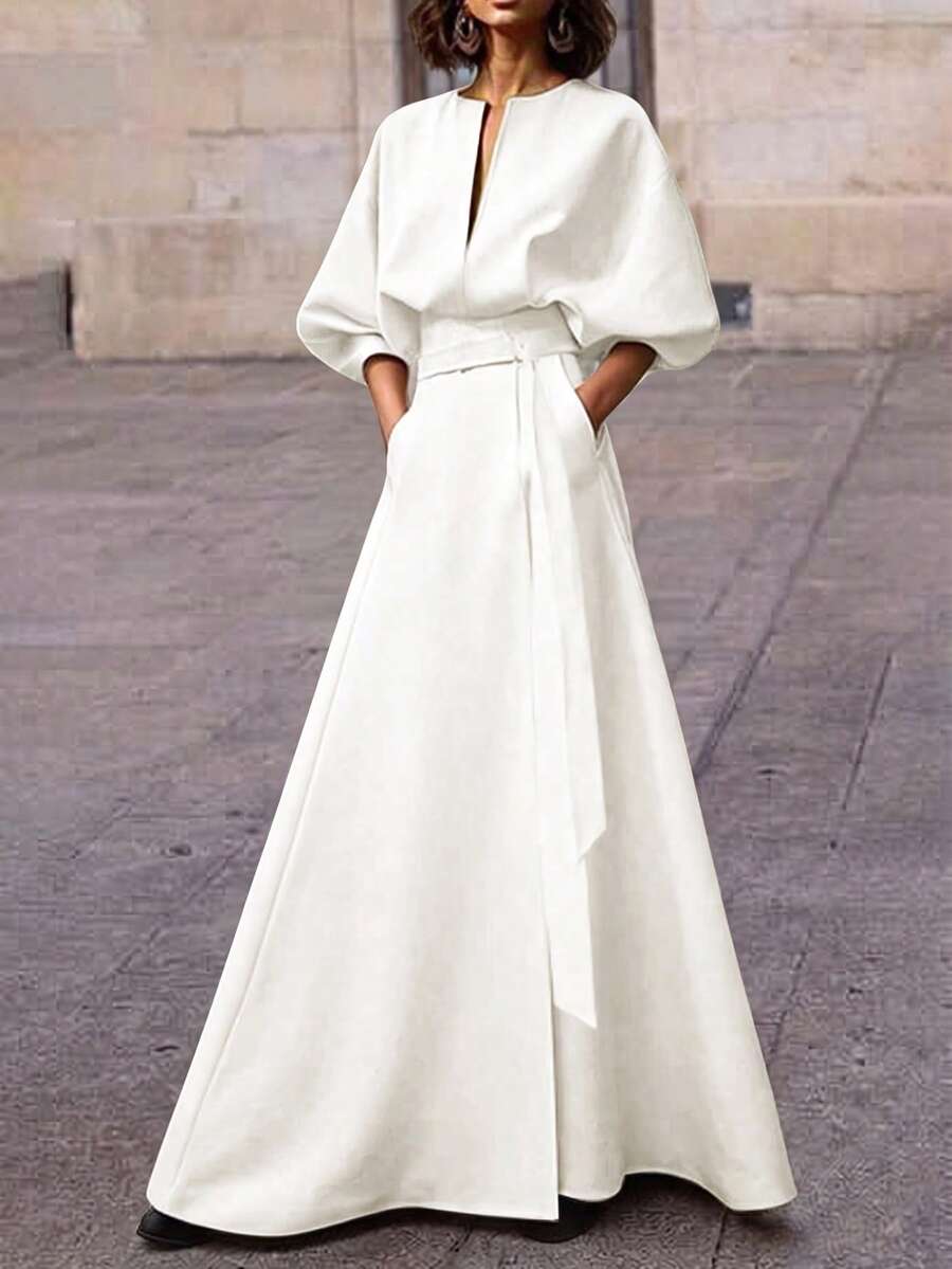 Marigold Bishop Sleeve A-Line Maxi Dress - view 5