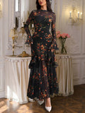 Iris Sheer Bell Sleeve Maxi Dress - front view