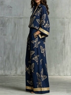 Bridie Butterfly Kimono Blouse & Trousers Set - view 9