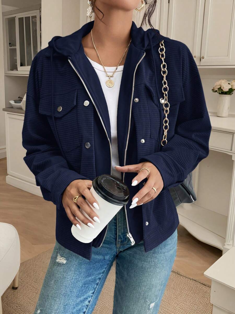 Posy Hooded Drop Shoulder Corduroy Jacket - view 18