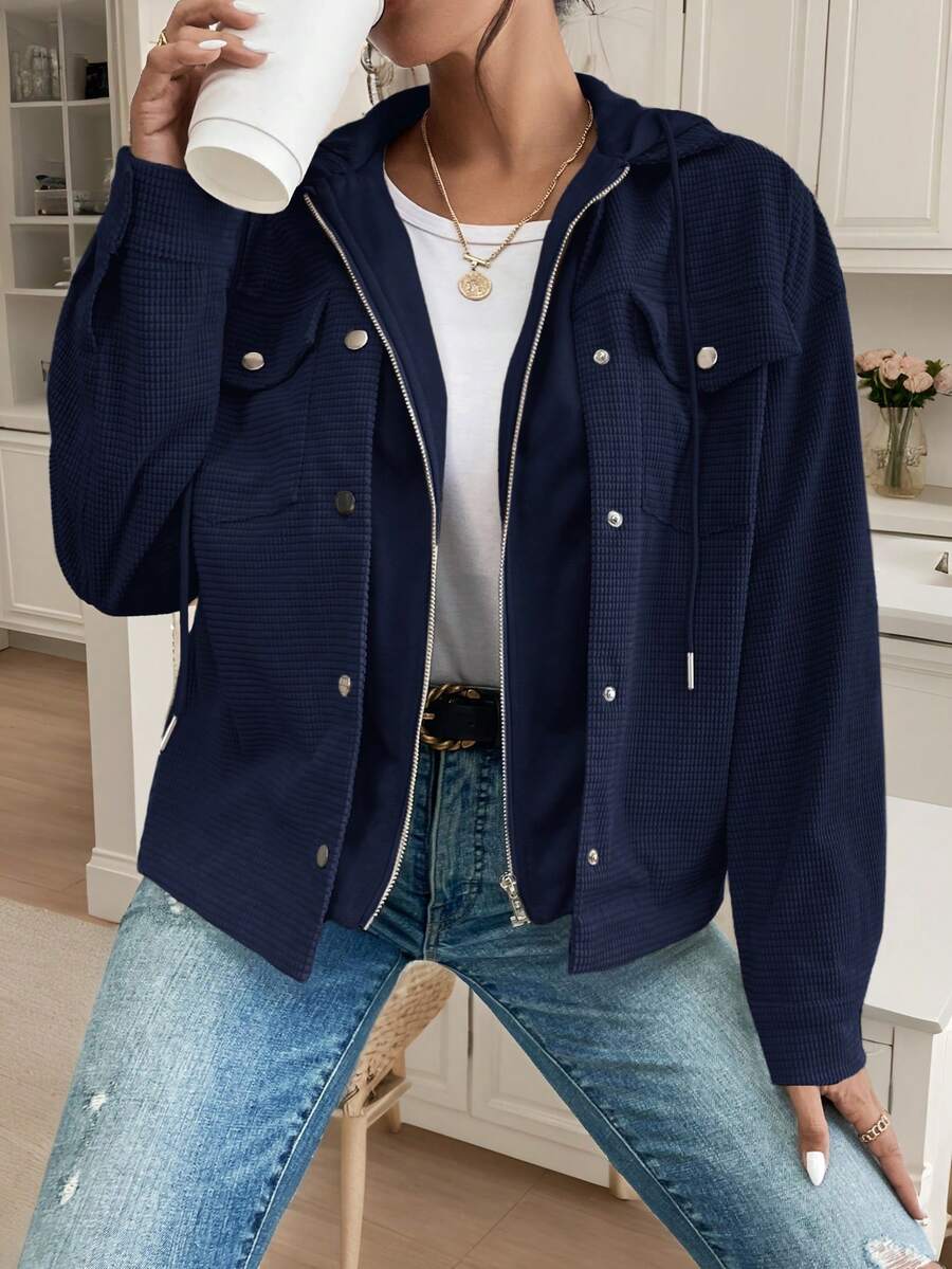 Posy Hooded Drop Shoulder Corduroy Jacket - view 20