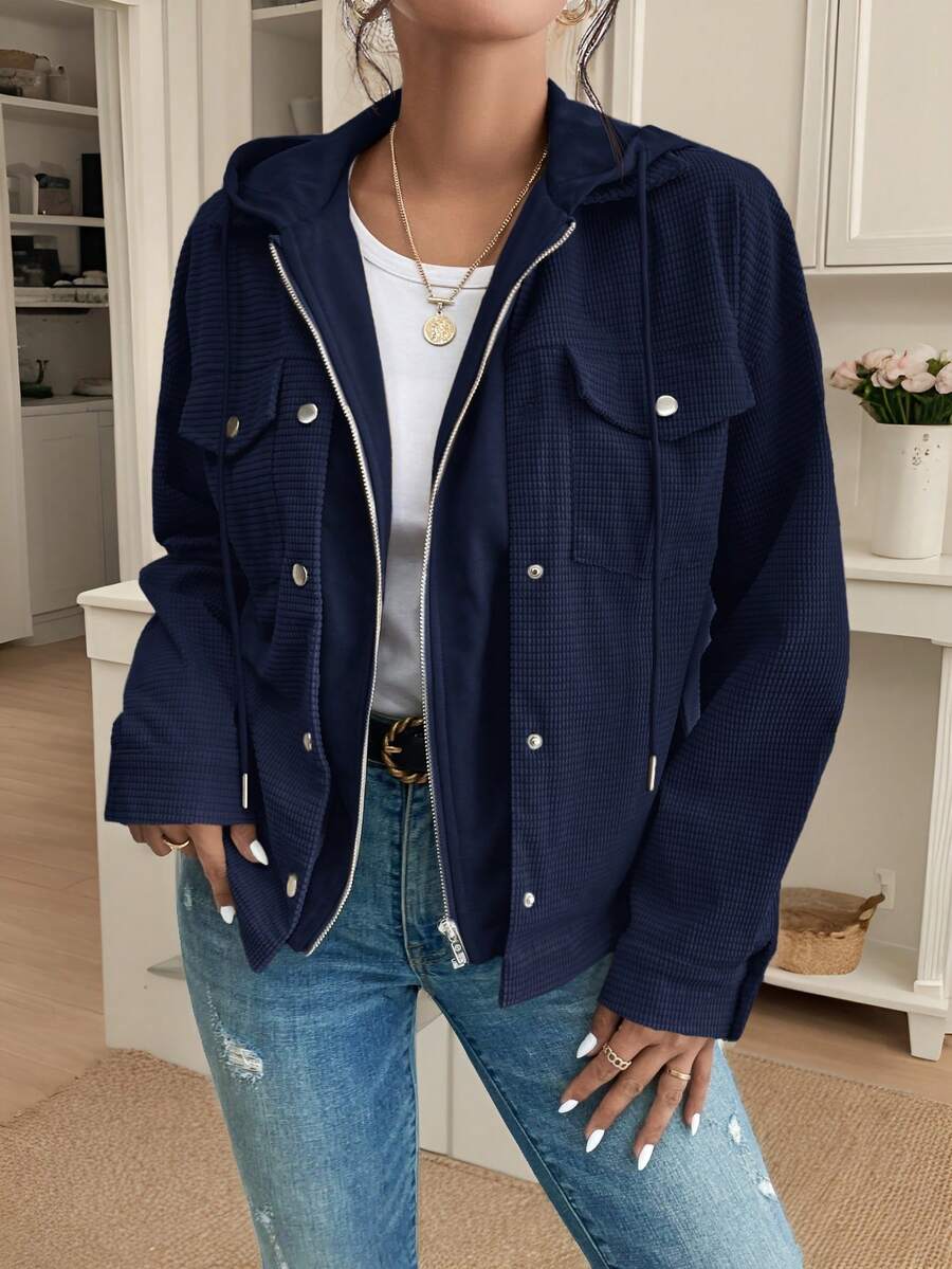 Posy Hooded Drop Shoulder Corduroy Jacket - view 21