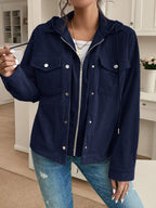 Posy Hooded Drop Shoulder Corduroy Jacket - view 22