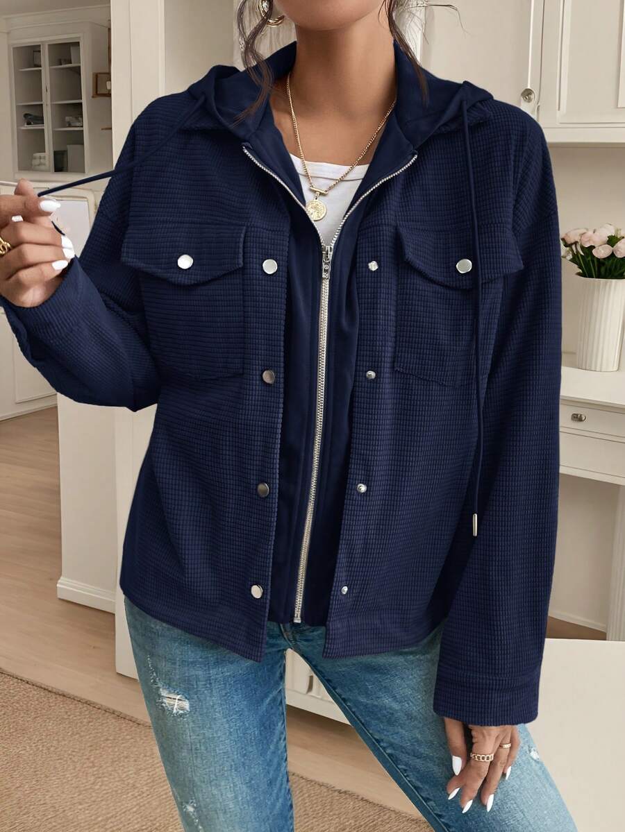 Posy Hooded Drop Shoulder Corduroy Jacket - view 22