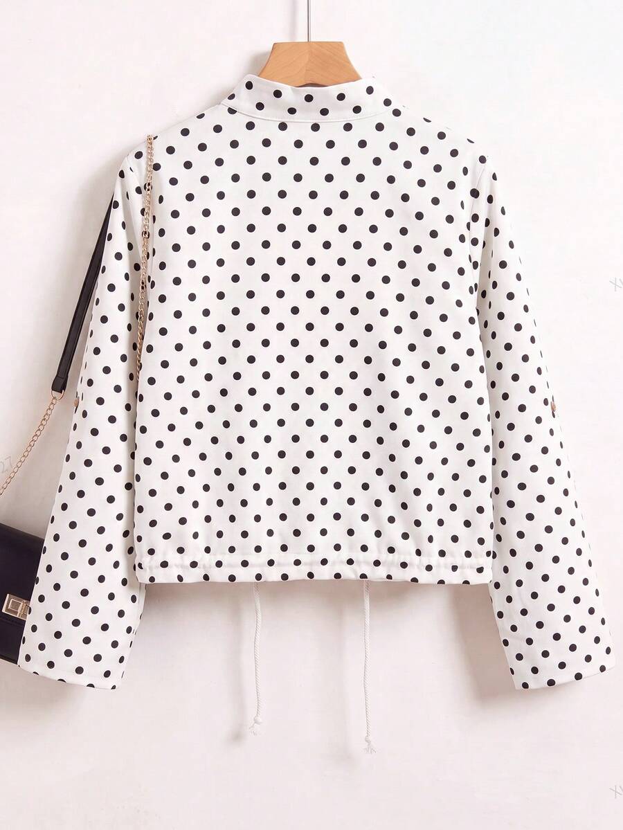 Hettie Stand Collar Drawstring Short Jacket - view 92